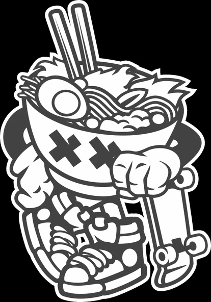Noodle Sticker 10x10 cmRenkli Sticker ürün görseli 1