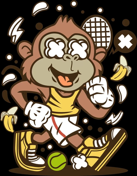 Koyu Yapan Maymun Sticker 10x10 cmRenkli Sticker ürün görseli 1