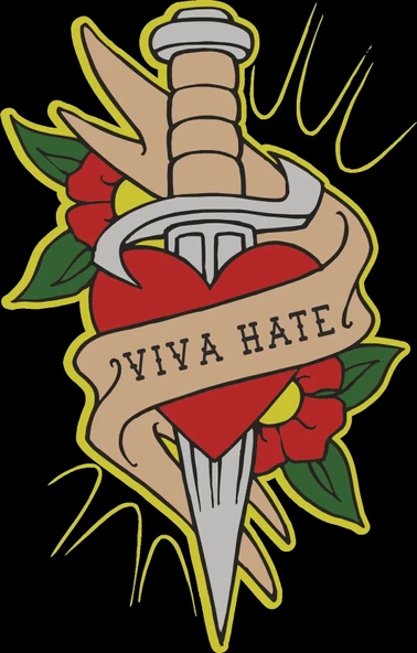 Viva Hate Sticker 10x10 cmRenkli Sticker ürün görseli 1