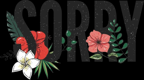 Güllü Sorry Sticker 10x10 cmRenkli Sticker ürün görseli 1