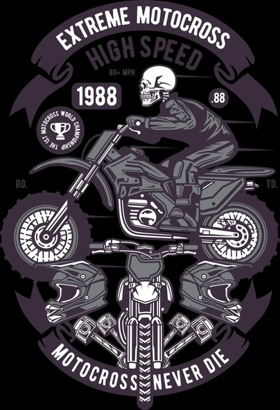 Extreme Motorcross Sticker 10x10 cmRenkli Sticker ürün görseli 1