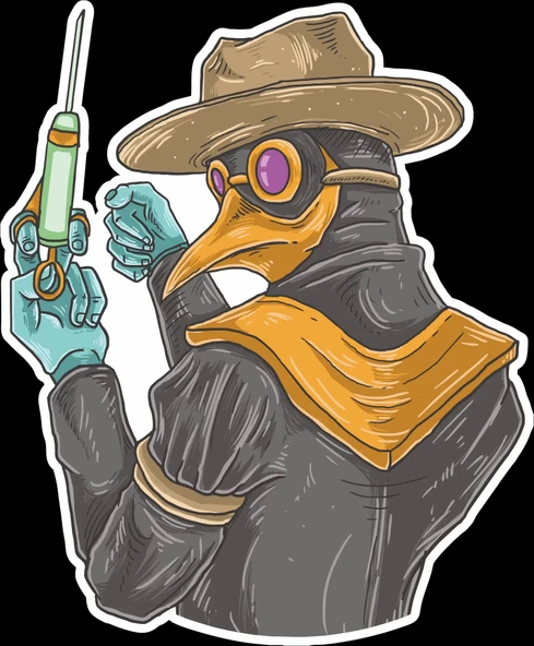 Veba Doktoru Sticker 10x10 cmRenkli Sticker ürün görseli 1