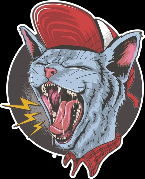 Kedi Sticker 10x10 cmRenkli Sticker ürün görseli 1