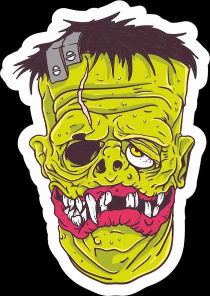 Zombi 6 Sticker 10x10 cmRenkli Sticker ürün görseli 1