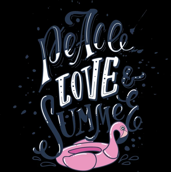 Peace Love Summer Sticker 10x10 cmRenkli Sticker ürün görseli 1