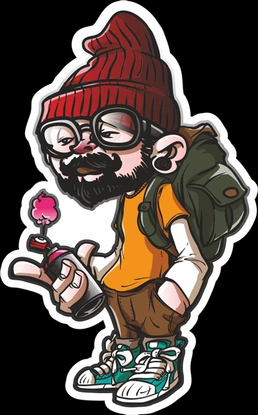 Hippi Sticker 10x10 cmRenkli Sticker ürün görseli 1