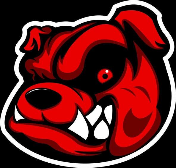 Kızgın Bulldog Sticker 10x10 cmRenkli Sticker ürün görseli 1