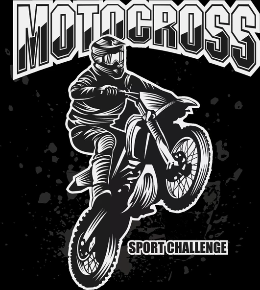 Motocross Sticker 10x10 cmRenkli Sticker ürün görseli 1