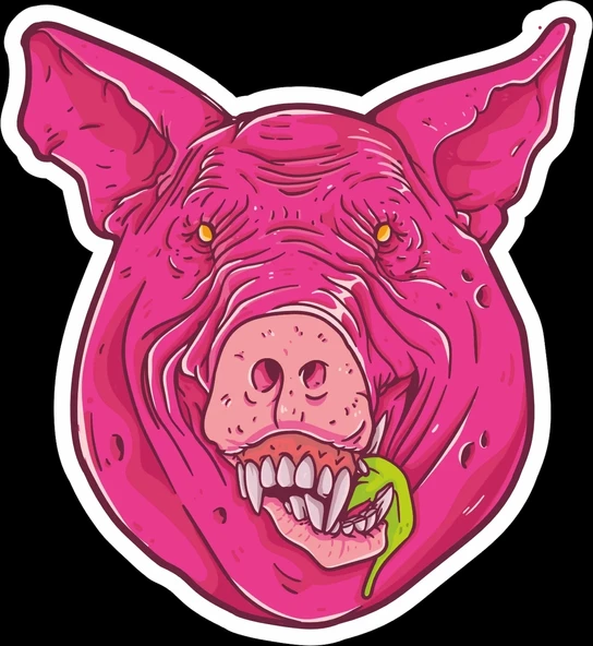 Domuz Sticker 10x10 cmRenkli Sticker ürün görseli 1