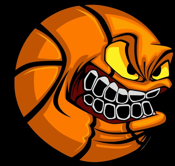 Kızgın Basket Topu Sticker 10x10 cmRenkli Sticker ürün görseli 1