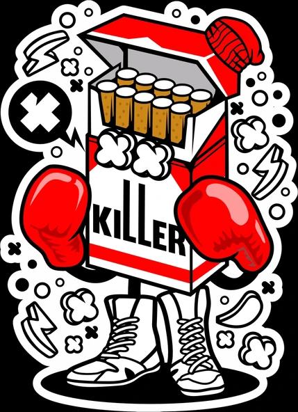 Killer Sigara Sticker 10x10 cmRenkli Sticker ürün görseli 1