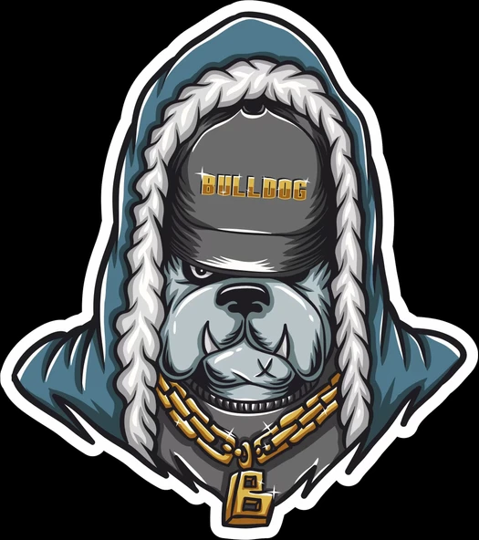 Bulldog Sticker 10x10 cmRenkli Sticker ürün görseli 1