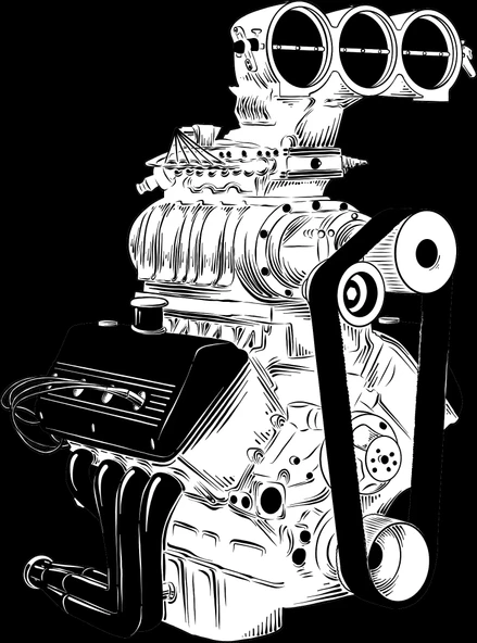 Mekanik Motor Sticker 10x10 cmRenkli Sticker ürün görseli 1