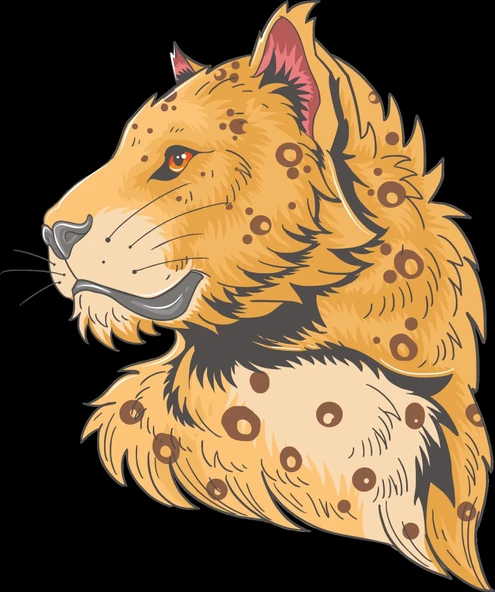Desenli Aslan Sticker 10x10 cmRenkli Sticker ürün görseli 1