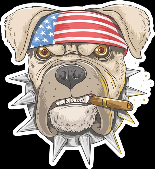 Bulldog 2 Sticker 10x10 cmRenkli Sticker ürün görseli 1