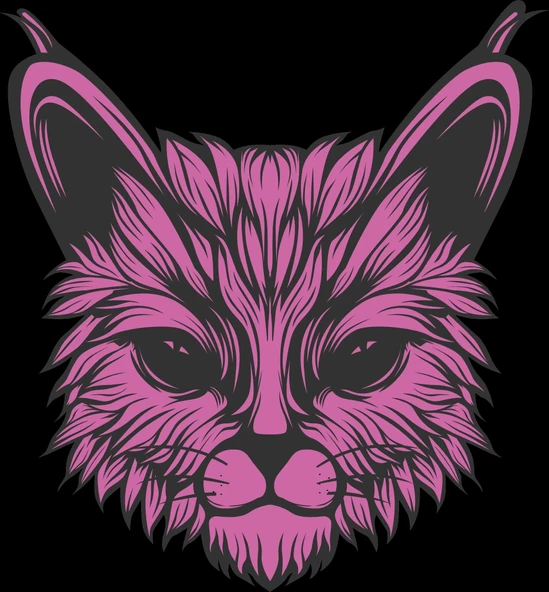 Mor Kedi Sticker 10x10 cmRenkli Sticker ürün görseli 1