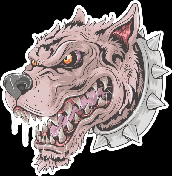 Kuduz Köpek Sticker 10x10 cmRenkli Sticker ürün görseli 1