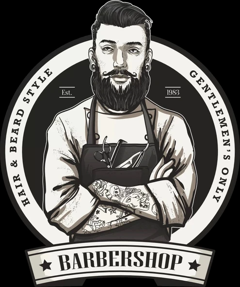Barber Shop Sticker 10x10 cmRenkli Sticker ürün görseli 1