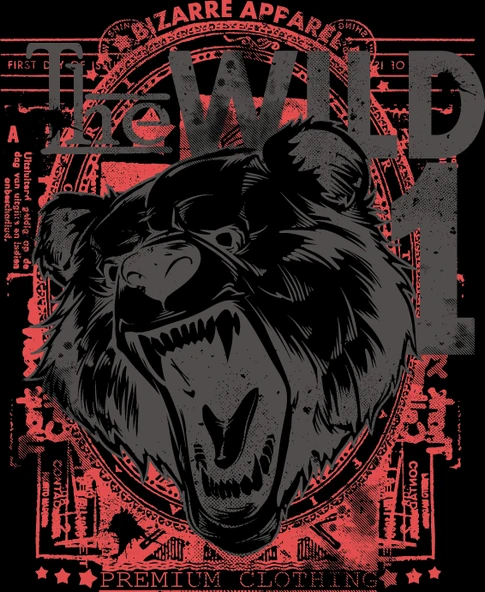 The Wild Ayı Sticker 10x10 cmRenkli Sticker ürün görseli 1