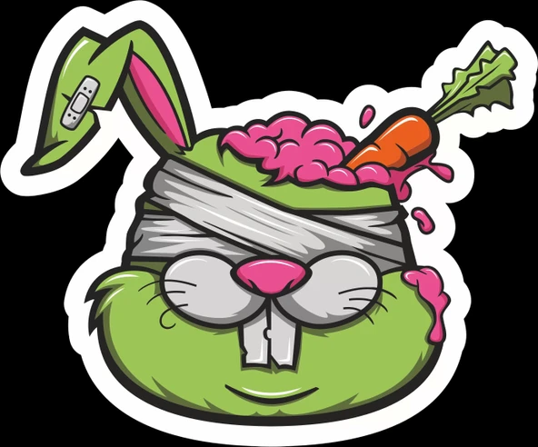 Tavşan Sticker 10x10 cmRenkli Sticker ürün görseli 1