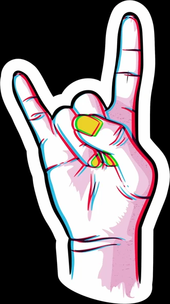 Rock Sticker 10x10 cmRenkli Sticker ürün görseli 1