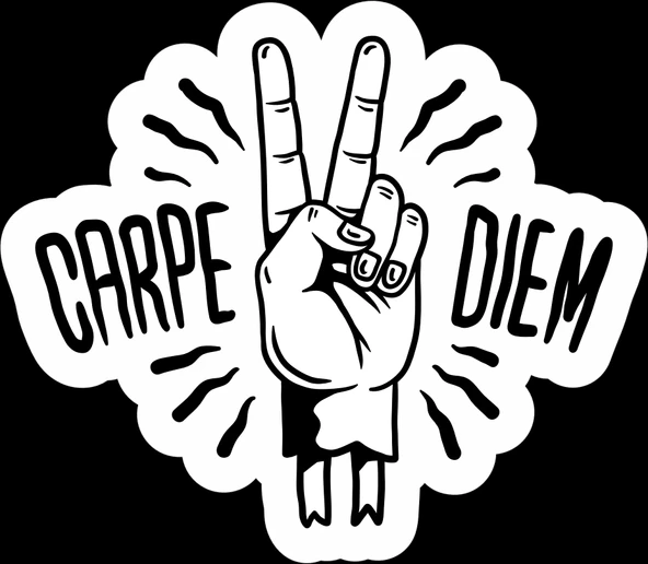 Carpe Diem Sticker 10x10 cmRenkli Sticker ürün görseli 1