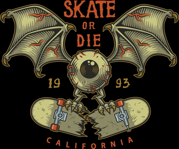 skate sticker 10x10 cmRenkli Sticker ürün görseli 1