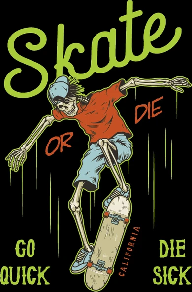 skate sticker 22 10x10 cmRenkli Sticker ürün görseli 1