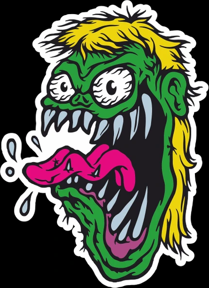 Zombi Sticker 10x10 cmRenkli Sticker ürün görseli 1