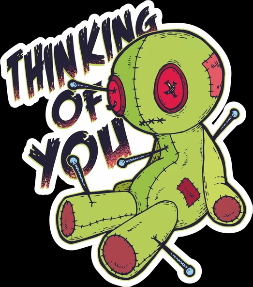 Thinking Of You Sticker 10x10 cmRenkli Sticker ürün görseli 1