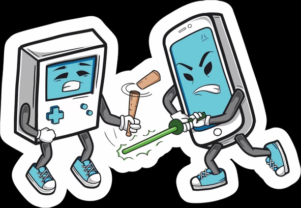 Dövüşen Konsollar Sticker 10x10 cmRenkli Sticker ürün görseli 1