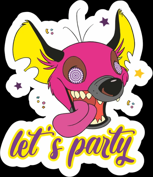 lets party sticker 10x10 cmRenkli Sticker ürün görseli 1