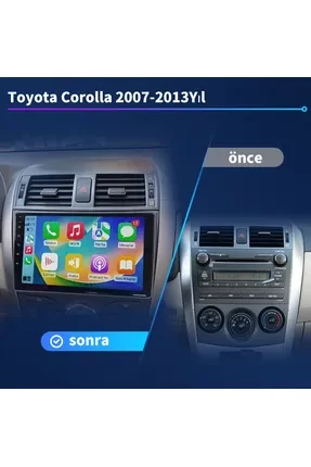 For-x Toyota COROLLA(2007-2013) 9'' Android-2gb RAM-32GB--Harici Mikrofon- Car Play-Wifi-Fm-Mp3-Bt-Mp5-Hd ürün görseli 1