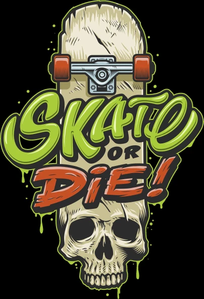 skate sticker 26 10x10 cmRenkli Sticker ürün görseli 1