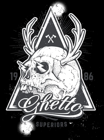 Ghetto İskelet Sticker 10x10 cmRenkli Sticker ürün görseli 1