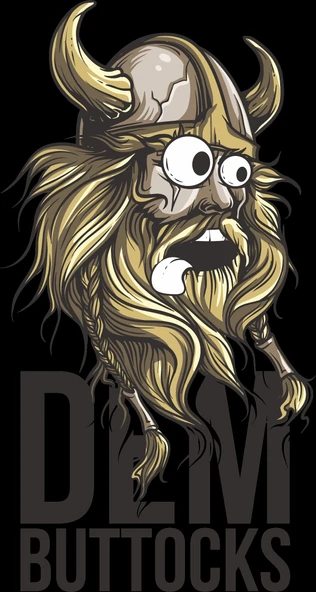 Dem Buttokcs Viking Sticker 10x10 cmRenkli Sticker ürün görseli 1
