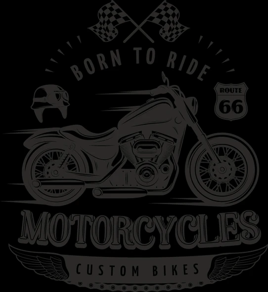 Born To Ride Sticker 10x10 cmRenkli Sticker ürün görseli 1