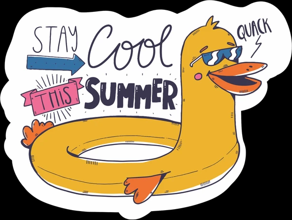 cool summer sticker 10x10 cmRenkli Sticker ürün görseli 1