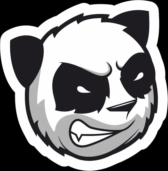 Kızgın Panda Sticker 10x10 cmRenkli Sticker ürün görseli 1