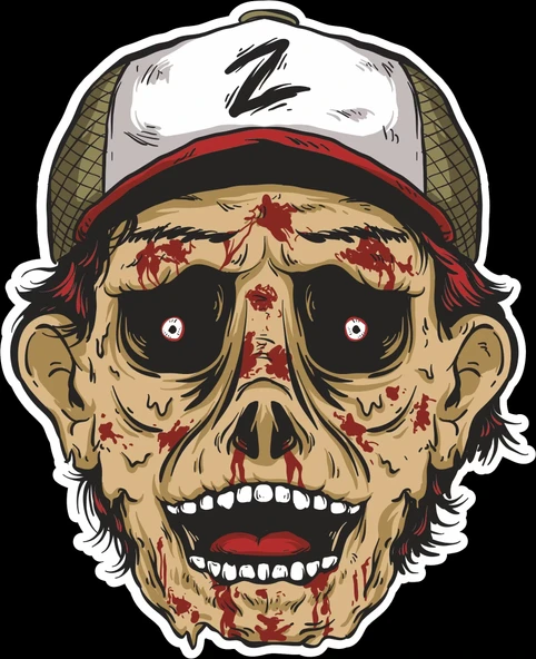 Zombi Sticker 10x10 cmRenkli Sticker ürün görseli 1