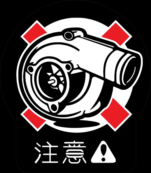 Turbo sticker 10x10 cmRenkli Sticker ürün görseli 1