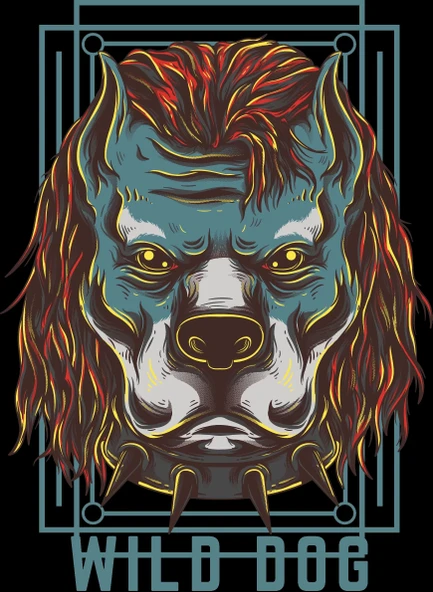 Wild Dog Sticker 10x10 cmRenkli Sticker ürün görseli 1