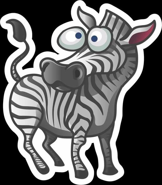 Zebra Sticker 10x10 cmRenkli Sticker ürün görseli 1