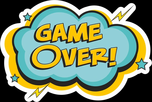 Game Over Sticker 10x10 cmRenkli Sticker ürün görseli 1