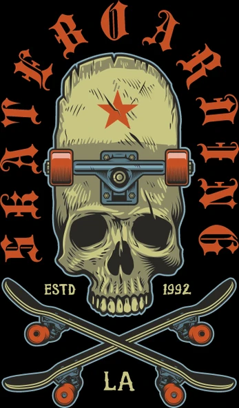 skate sticker 23 10x10 cmRenkli Sticker ürün görseli 1