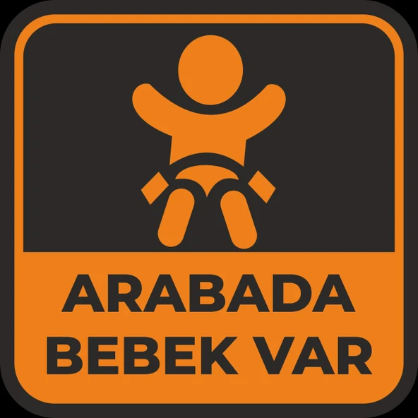 Arabada Bebek Var Sticker 10x10 cmRenkli Sticker ürün görseli 1