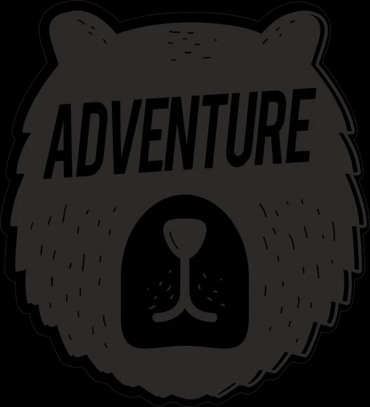 Adventure ayı sticker 10x10 cmRenkli Sticker ürün görseli 1