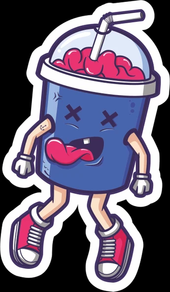 Milkshake Sticker 10x10 cmRenkli Sticker ürün görseli 1