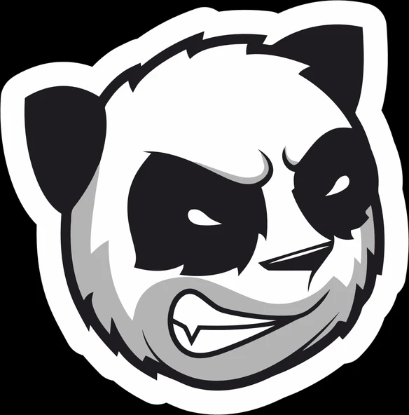 Kızgın Panda Sticker 10x10 cmRenkli Sticker ürün görseli 1