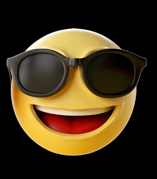 Gözlüklü Emoji Sticker 10x10 cmRenkli Sticker ürün görseli 1